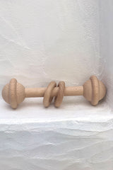 natural wooden baby rattle