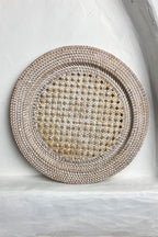 Rattan Charger Plate | White | 32 cm - MY ISLAND COLLECTIVE
