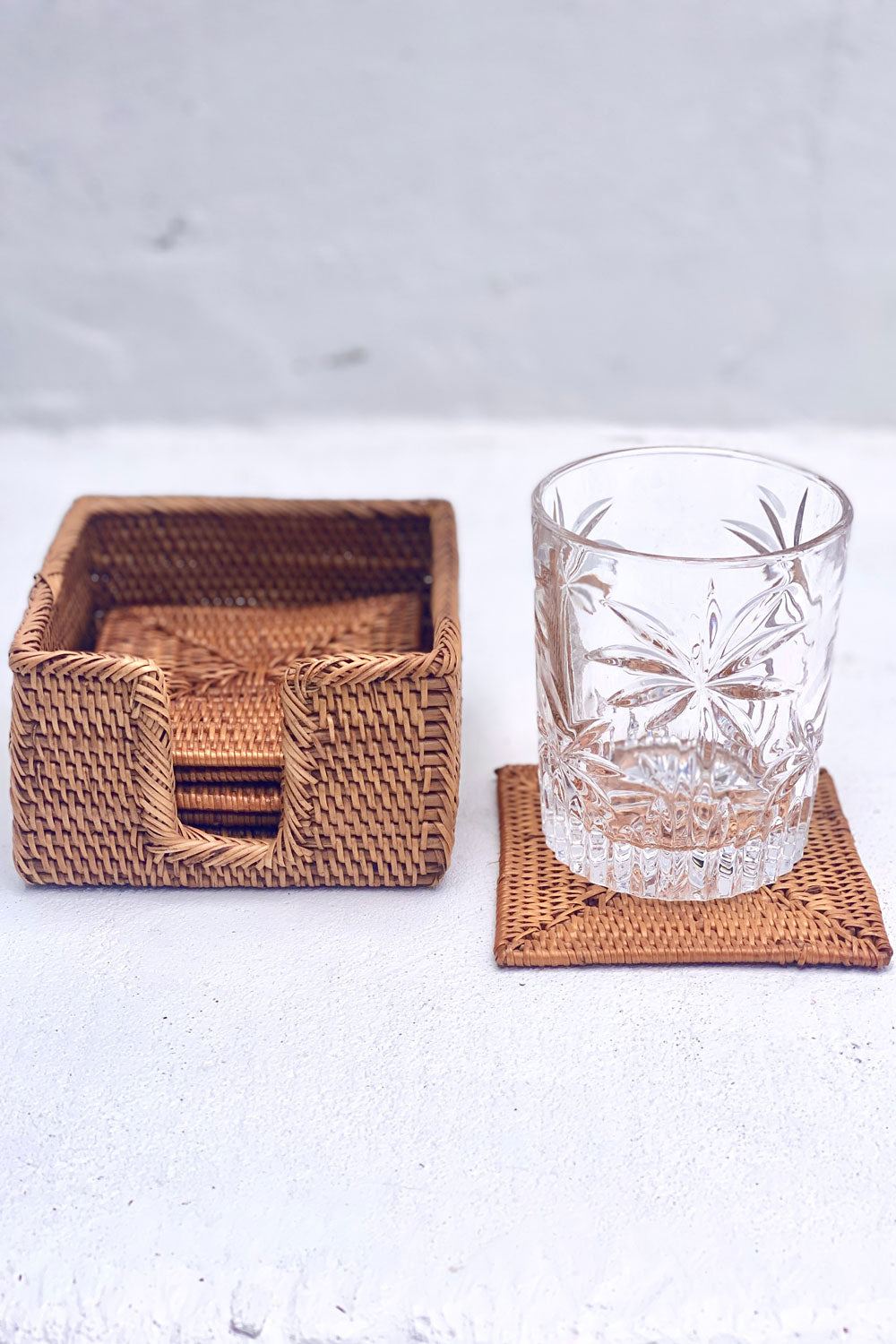 Rattan Coaster Set | Square