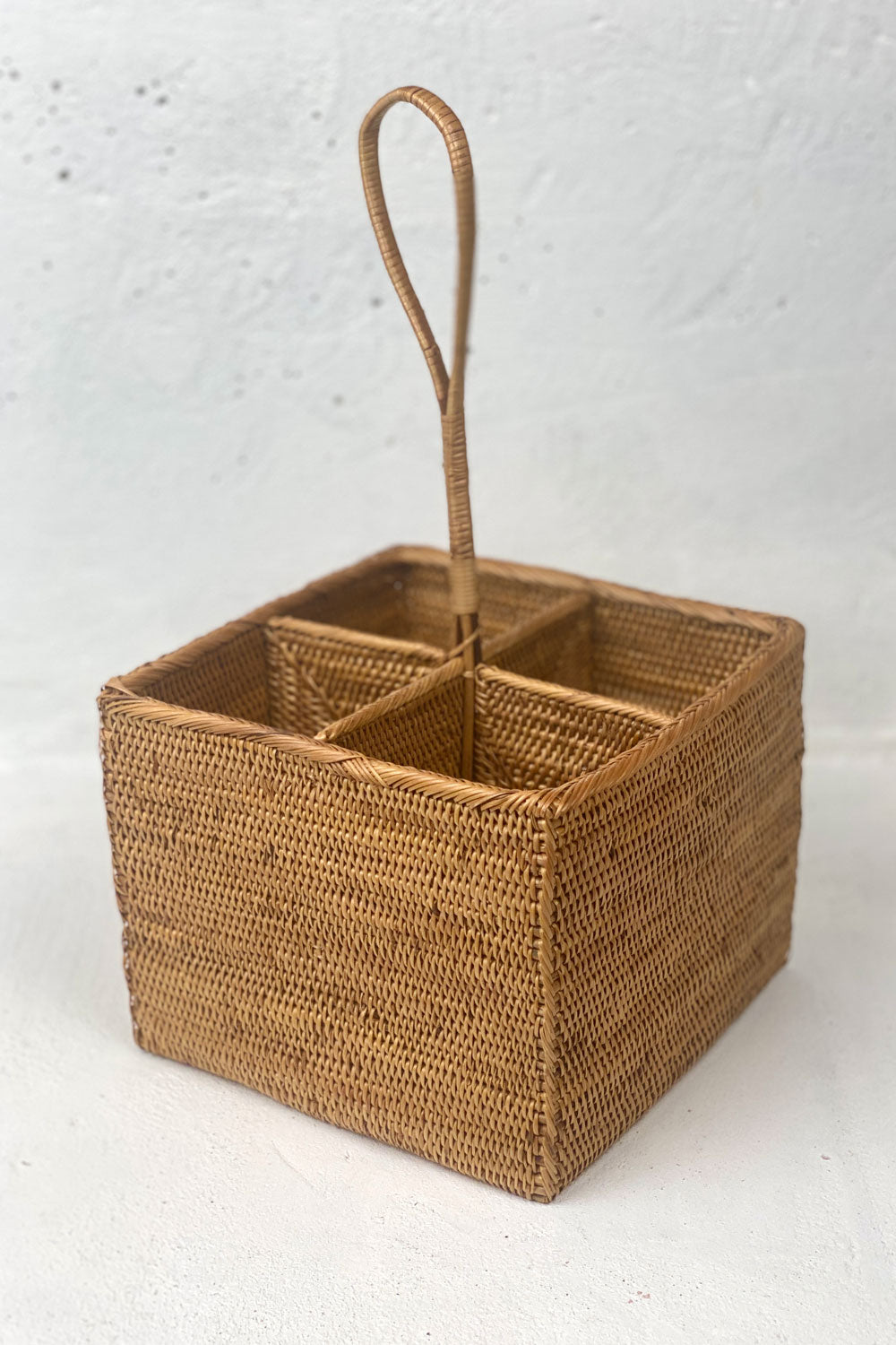 Rattan Cutlery Caddy | Large