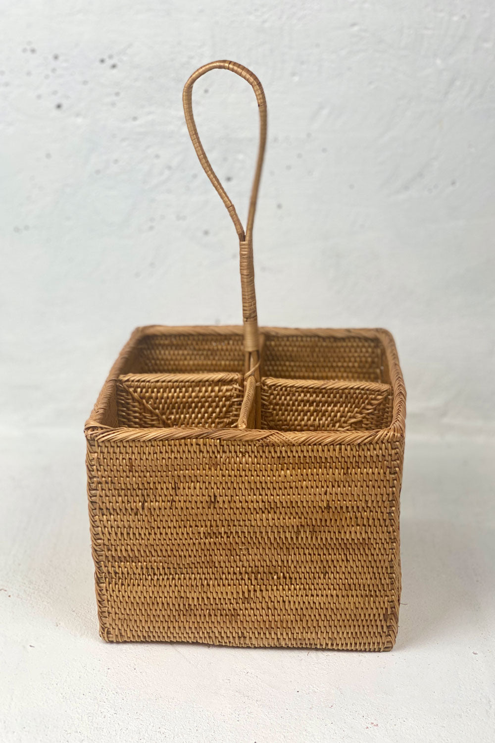 Rattan Cutlery Caddy | Large