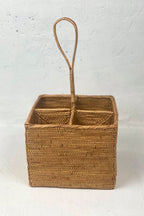 Rattan Cutlery Caddy | Large