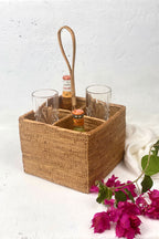 Rattan Cutlery Caddy | Large
