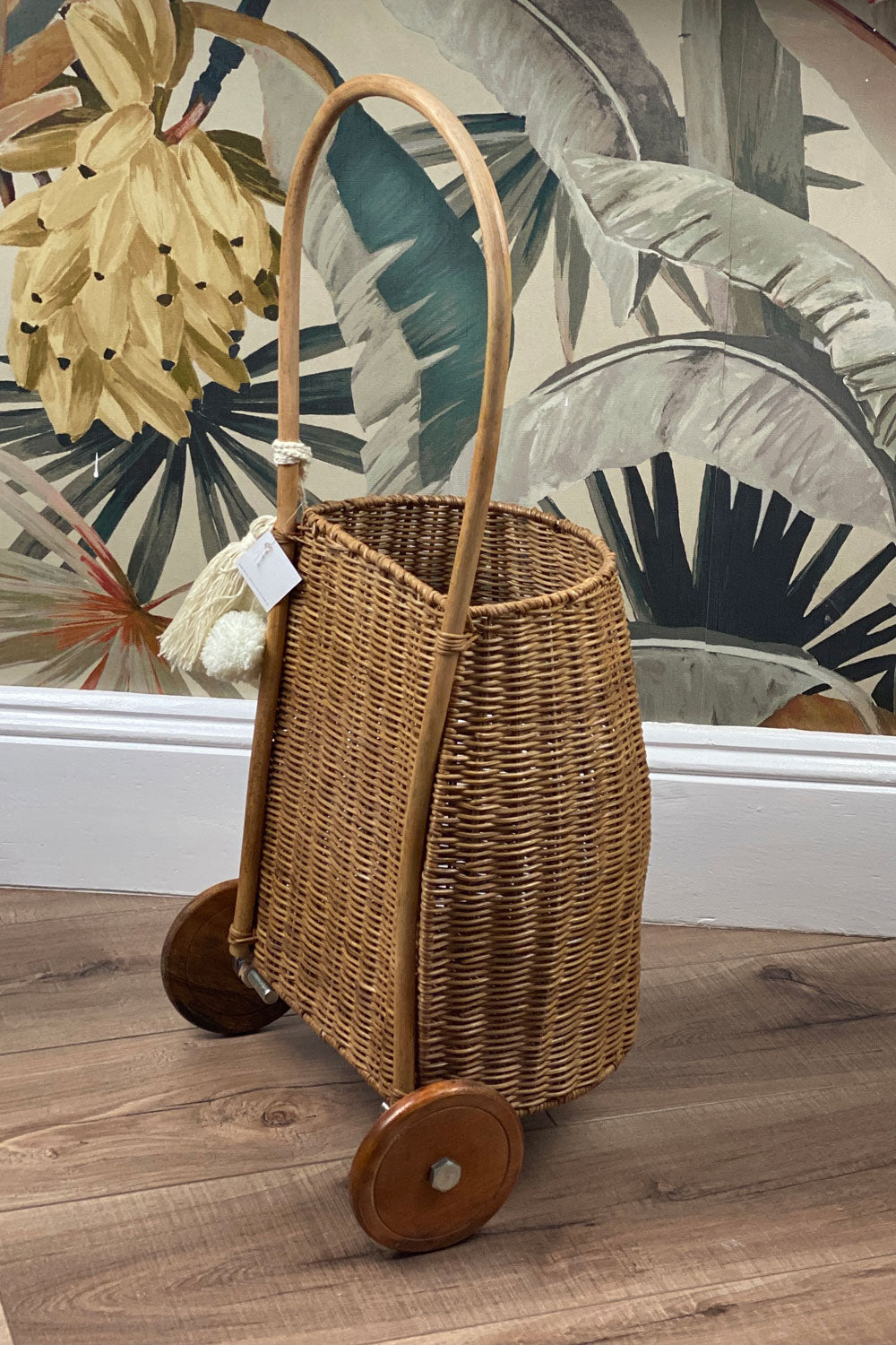 Wheeled Rattan Kids Basket Medium | Natural