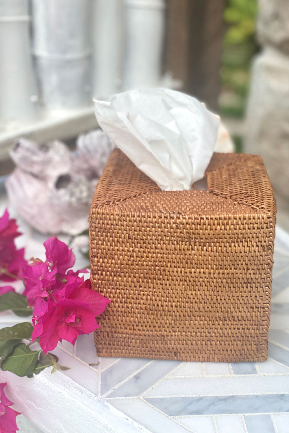 Rattan Tissue Box Cover