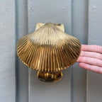 Scallop Brass Door Knocker - Shiny Brass - MY ISLAND COLLECTIVE