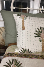 The Islander Palm Kantha Quilt | Green - MY ISLAND COLLECTIVE