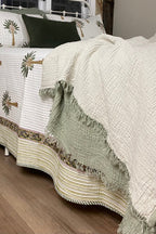 The Islander Palm Kantha Quilt | Green - MY ISLAND COLLECTIVE