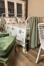 The Islander Palm Kantha Quilt | Green - MY ISLAND COLLECTIVE
