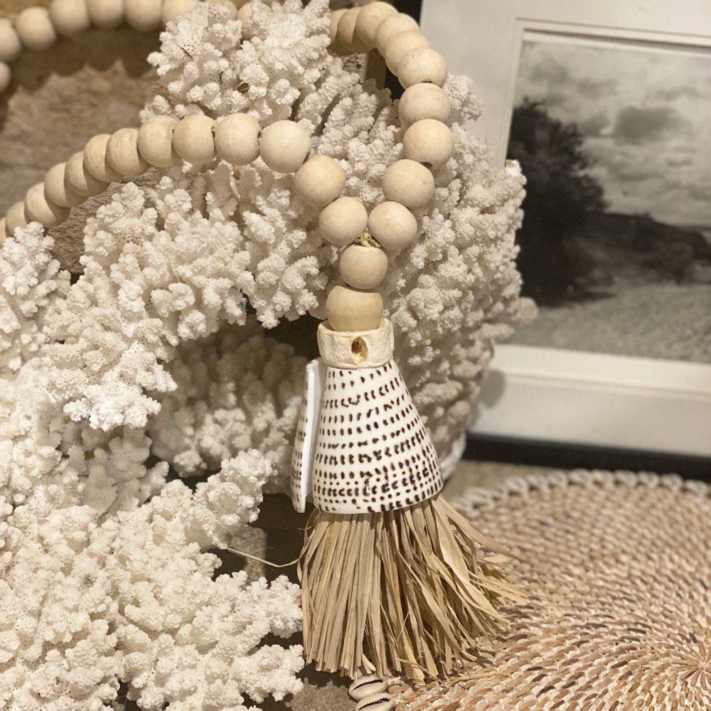 Tiger Shell Natural Bead Tassel - MY ISLAND COLLECTIVE