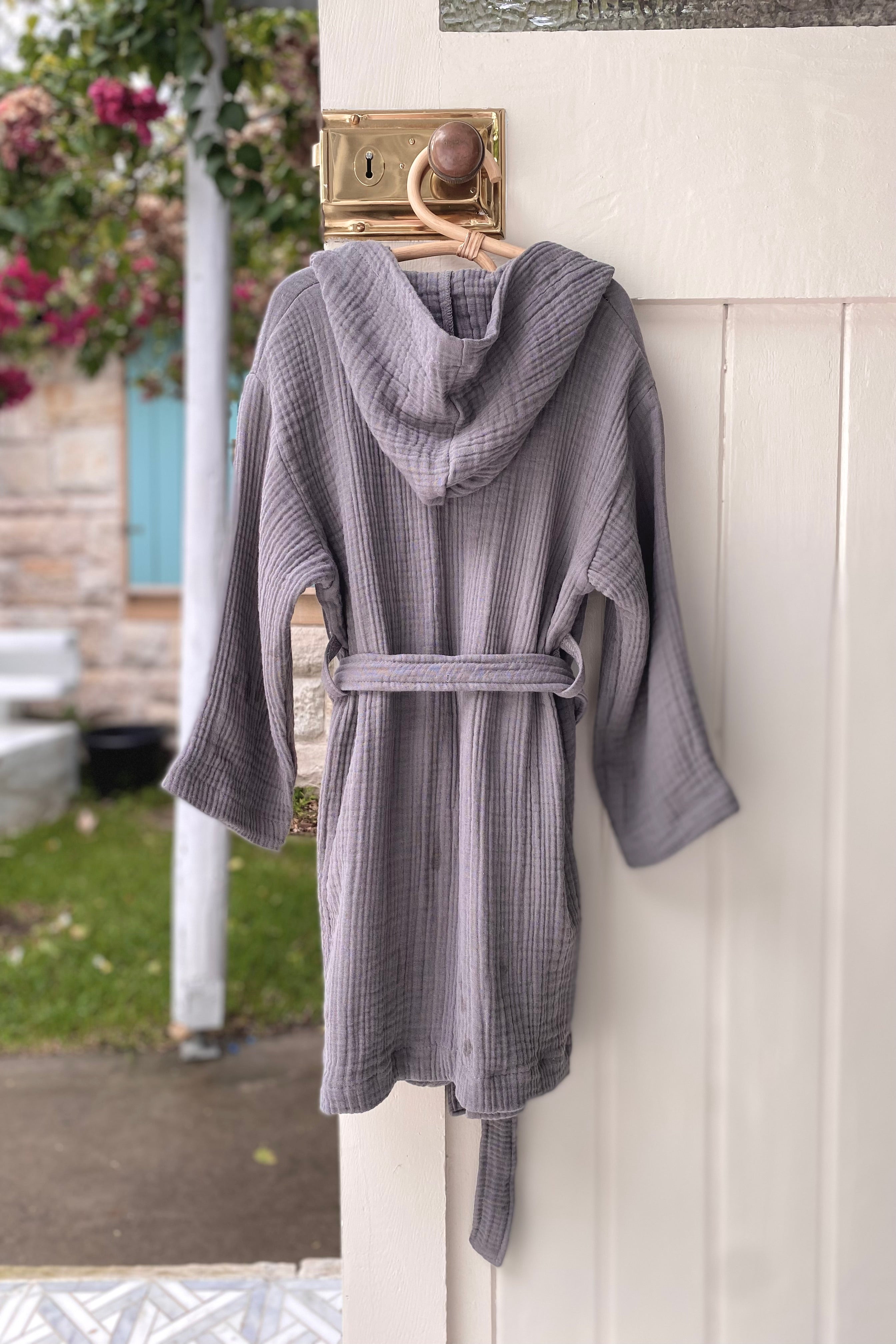 European Turkish Toddler Hooded Bathrobe - Dark Grey