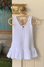 Tursi Pinafore Dress - White - MY ISLAND COLLECTIVE
