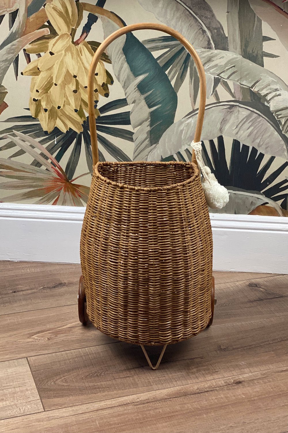 Wheeled Rattan Kids Basket Medium | Natural - MY ISLAND COLLECTIVE