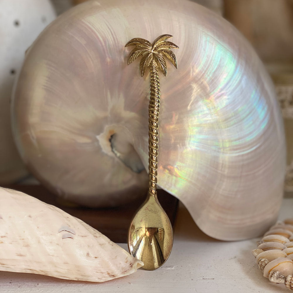 Gold Brass Palm Tree | Tea Spoon