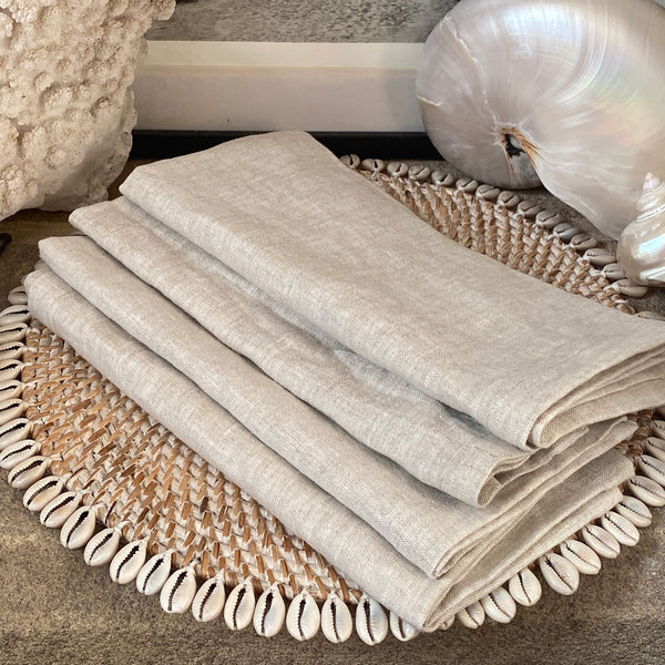 Linen napkins french flax | Natural (set of 4)