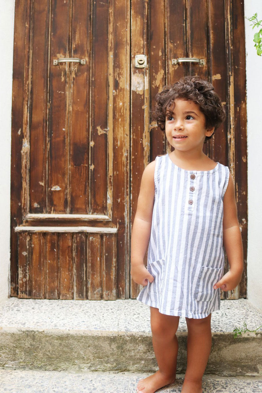 Martine Pinafore Dress - Stripe