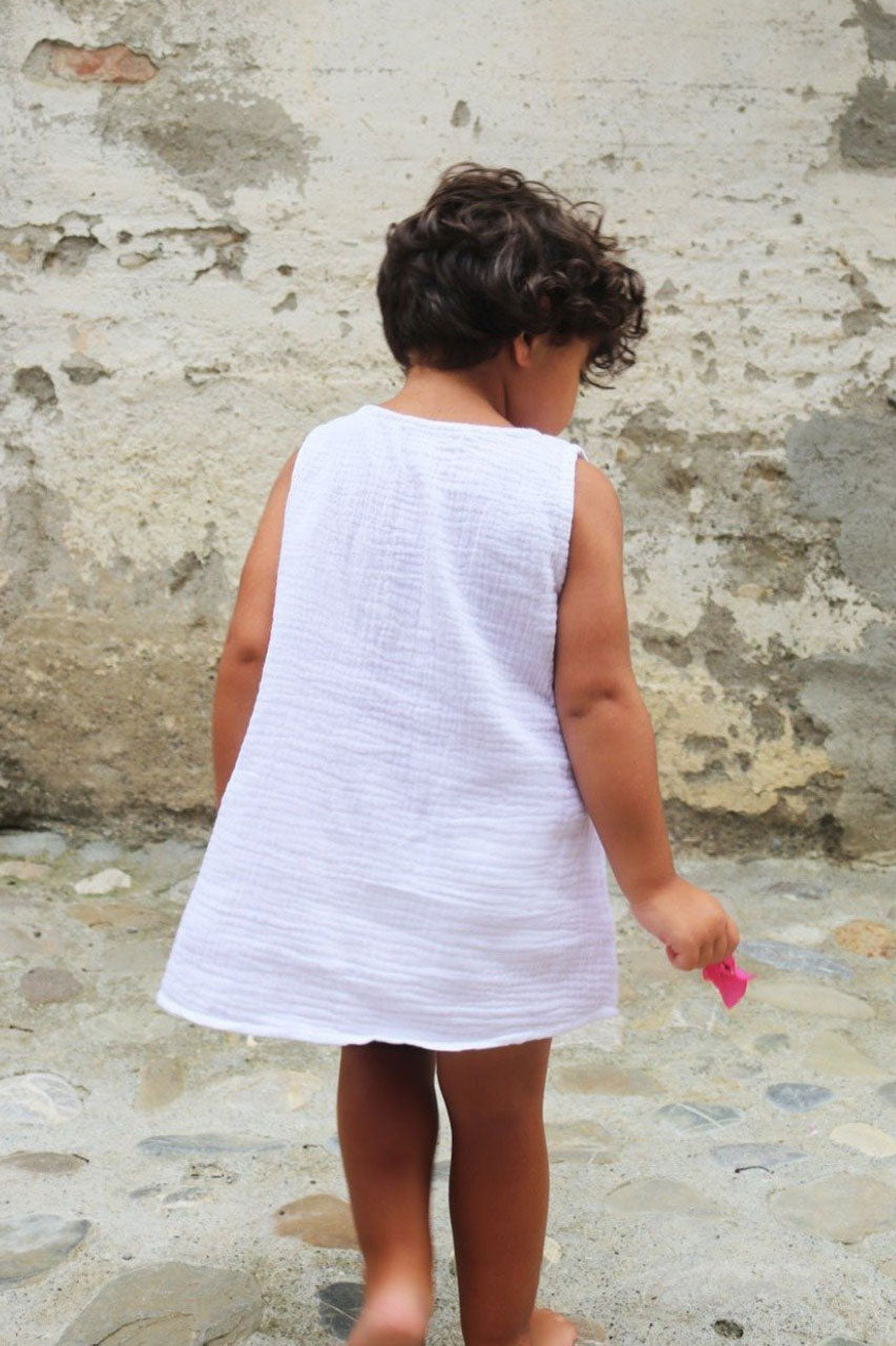 Martine Pinafore Dress - White