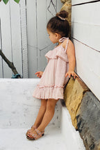 Milenia Ruffle Dress - Dusty Pink