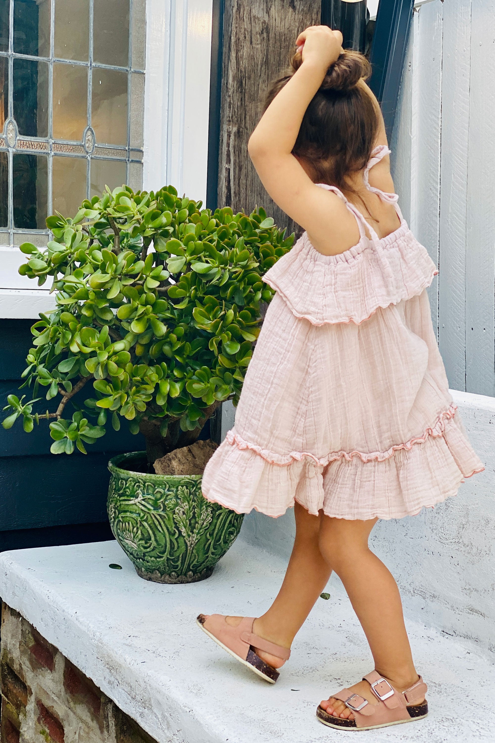 Milenia Ruffle Dress - Dusty Pink