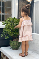 Milenia Ruffle Dress - Dusty Pink
