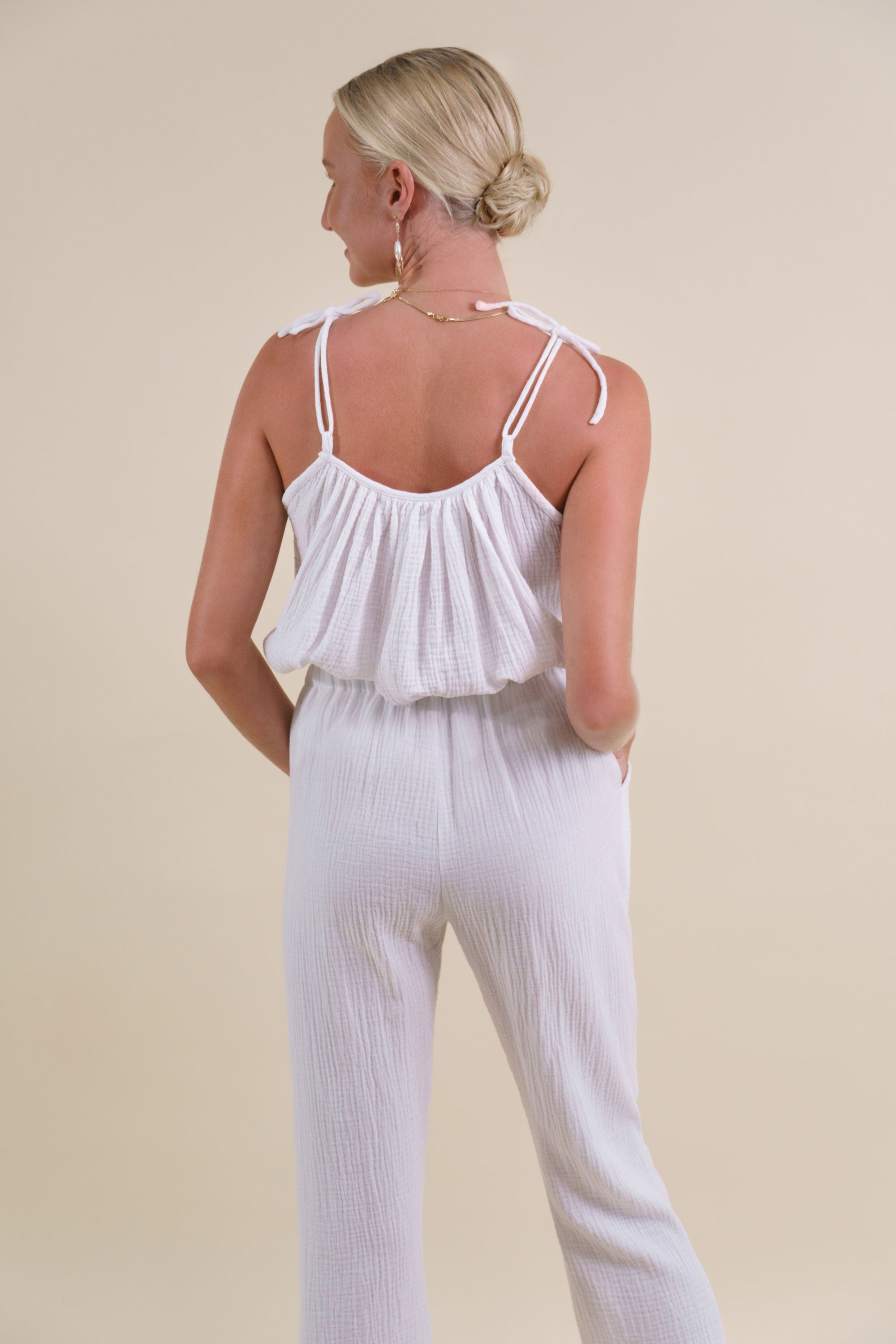 Palazzo Lounge Pant | White